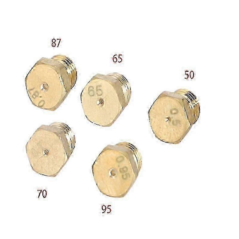 Natural Gas Jet Set for 5-Burner Hobs M6x0.75 Thread Universal Hob Injectors