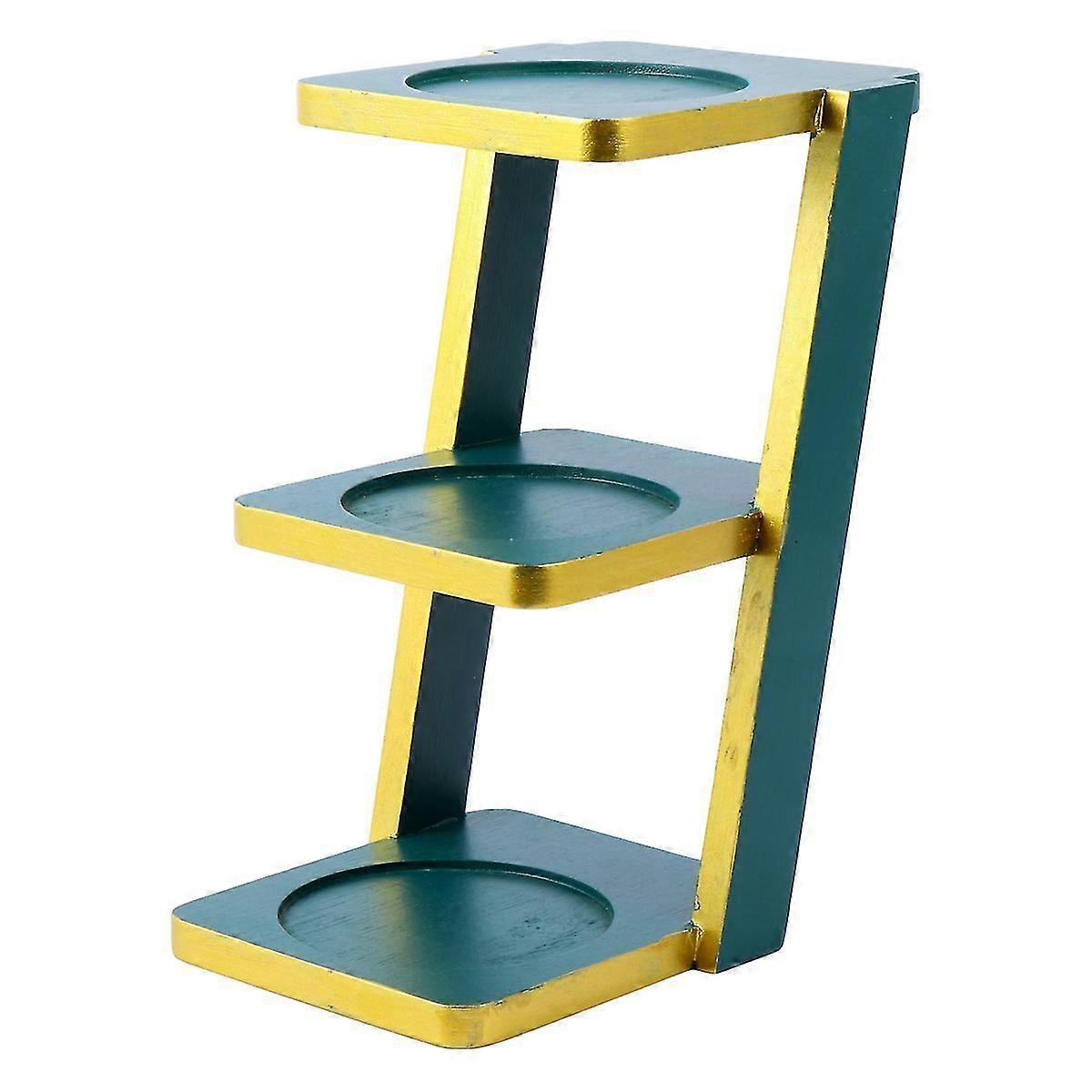 Creative Trapezoidal Succulent Pot Shelf Practical Wood Flower Pot Stand