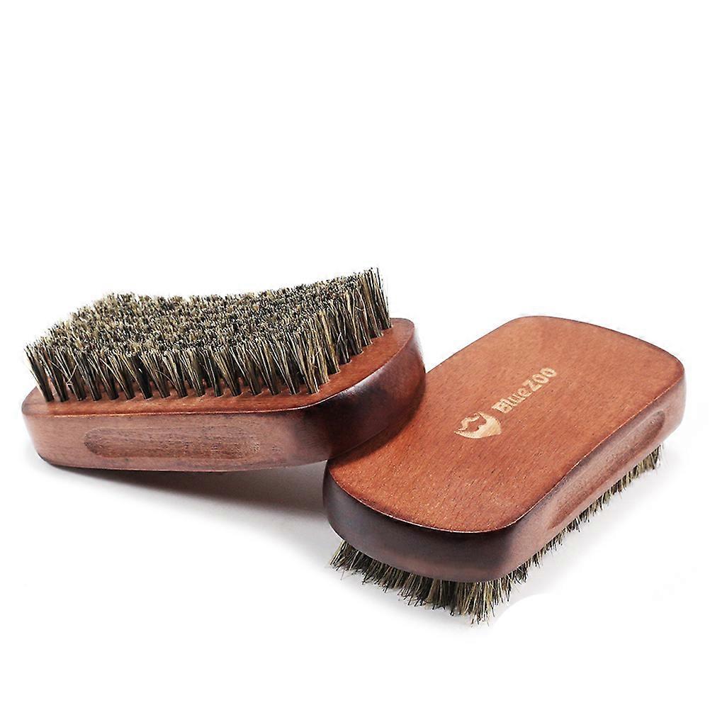 Curved Beard Cleaning Brush for Men 3Pcs Brown Handle Set