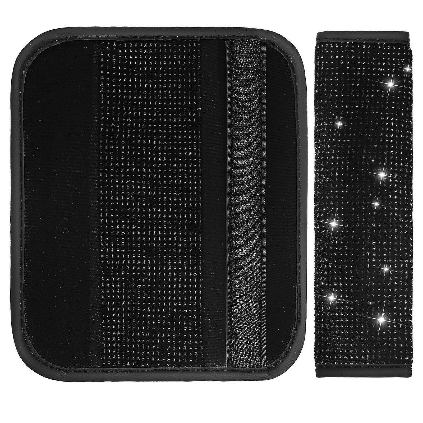 Bling Covers Padding for Car Use 2Pcs Black Stylish Cushion