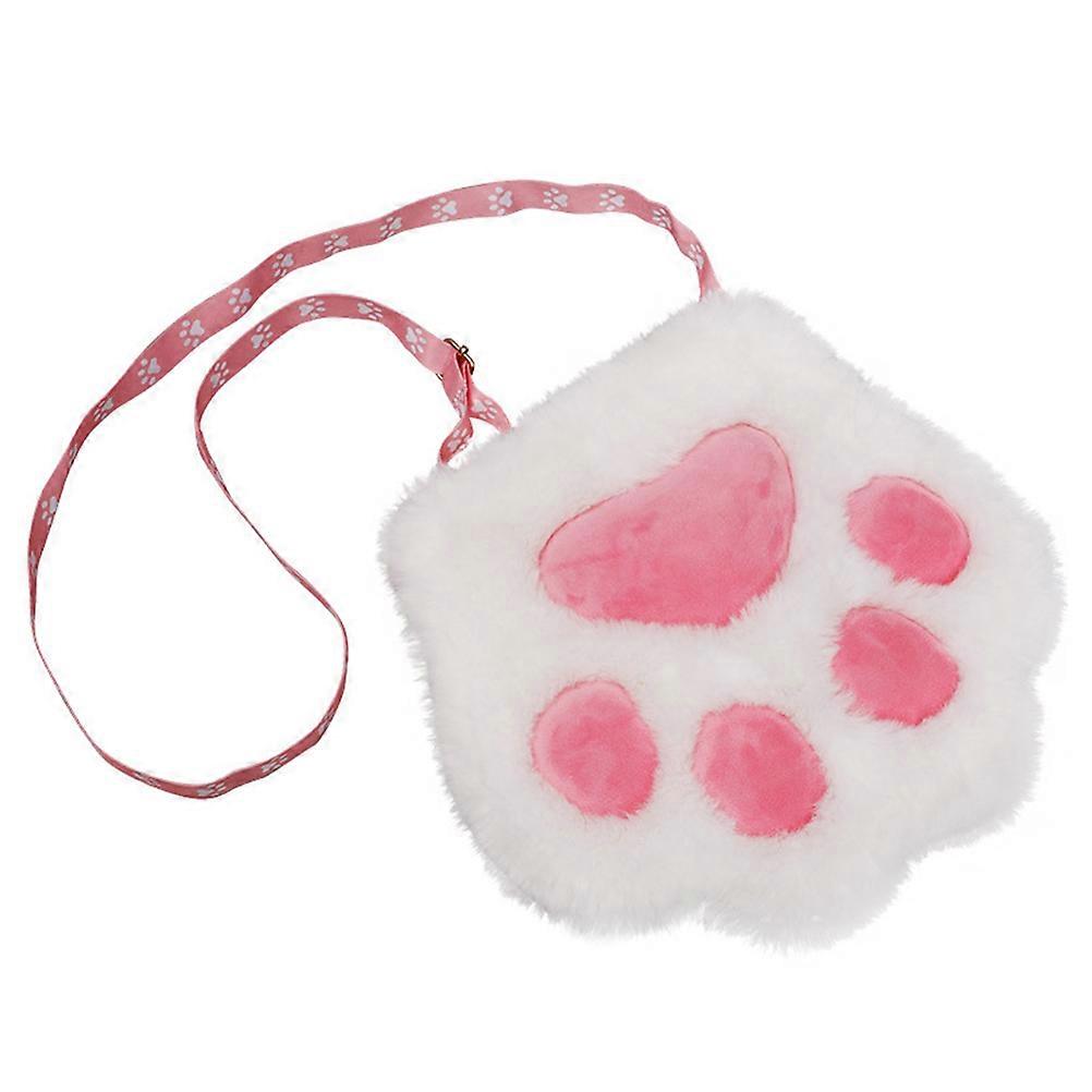 Plush Bag Makeup Bag for Storage Use Contains 3Pcs Cat's Paw Shape