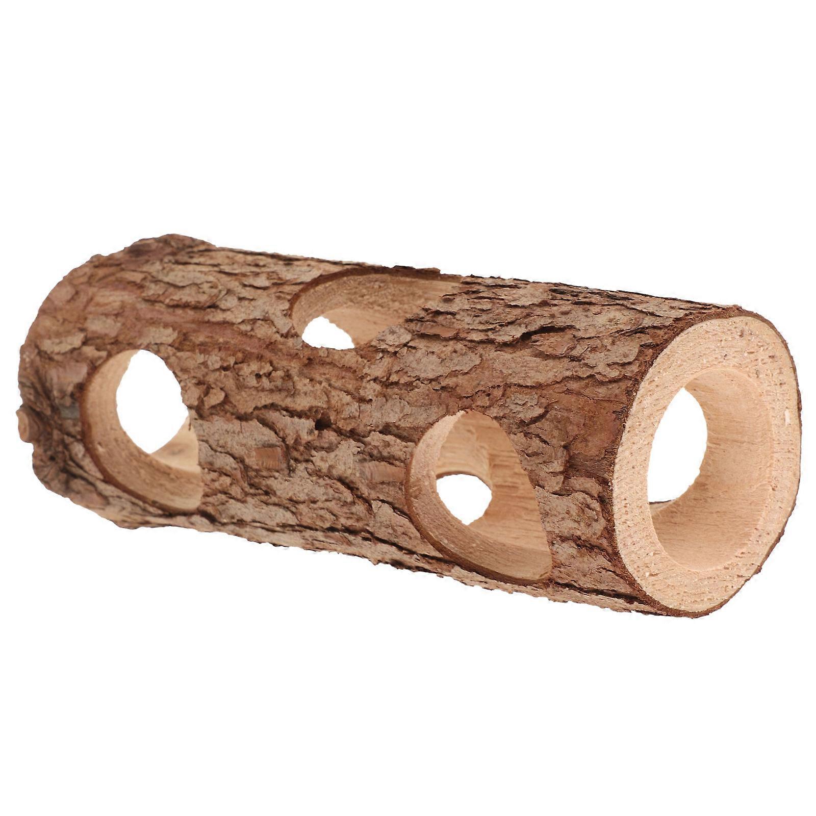 Wooden Hamster Tunnel Hideout 2Pcs Guinea Pig Hideout for Small Pets