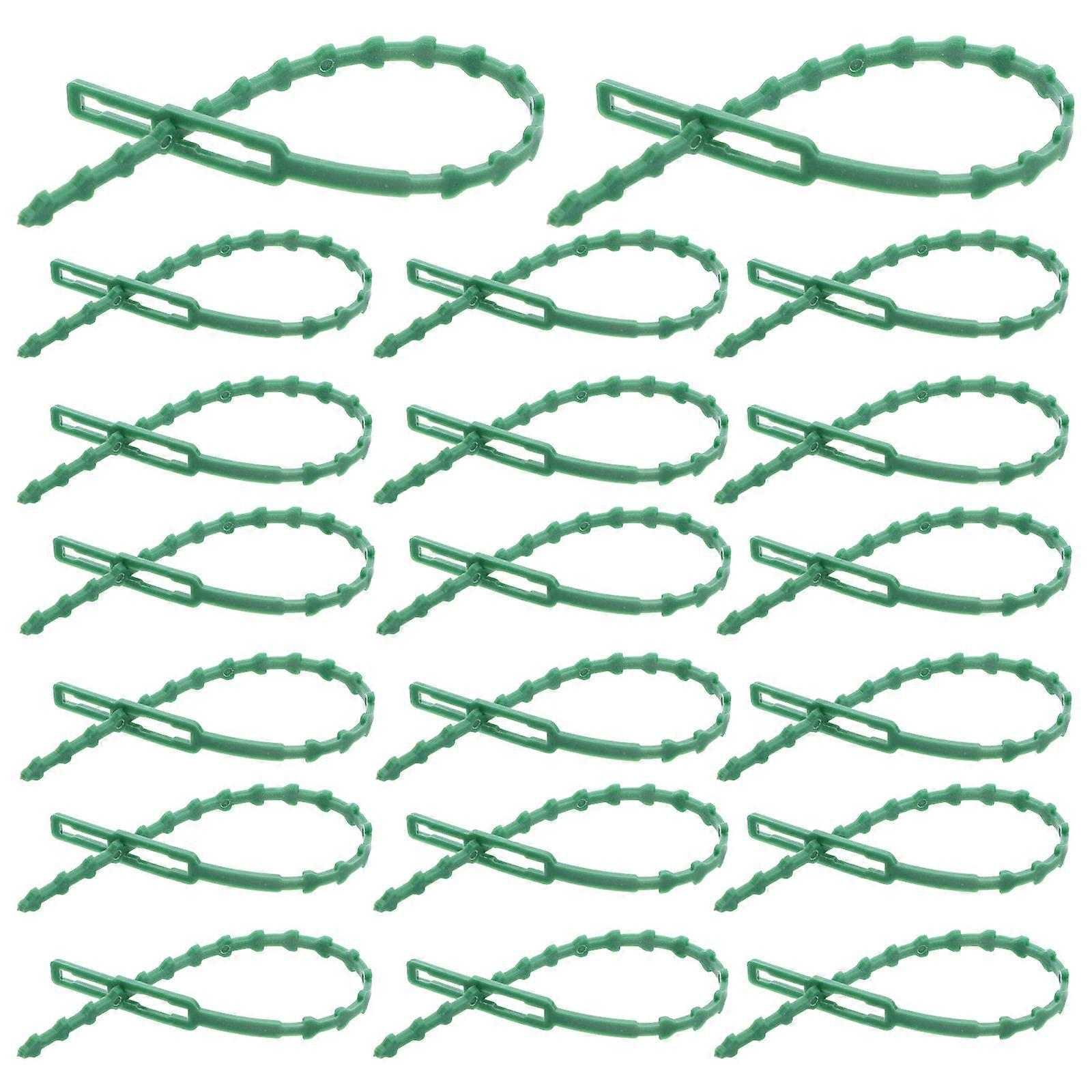 Nylon Cable Tie Fish Bone Spur Self-Locking Wire Tie Zip 60Pcs Green
