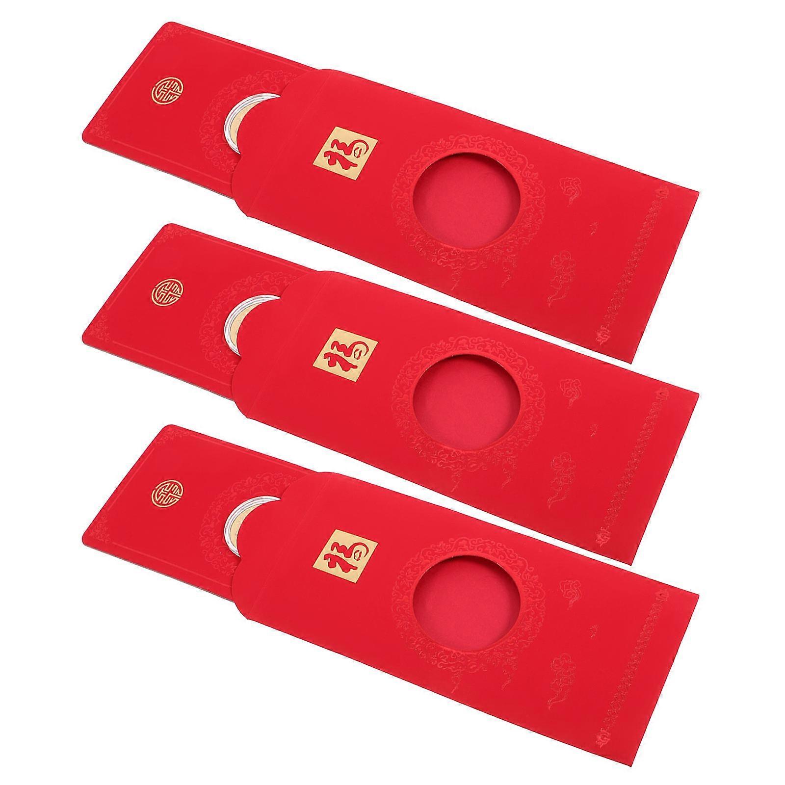 Year Of The Snake Celebration Red Envelopes 3Pcs Rectangular Special Items Container For New Year