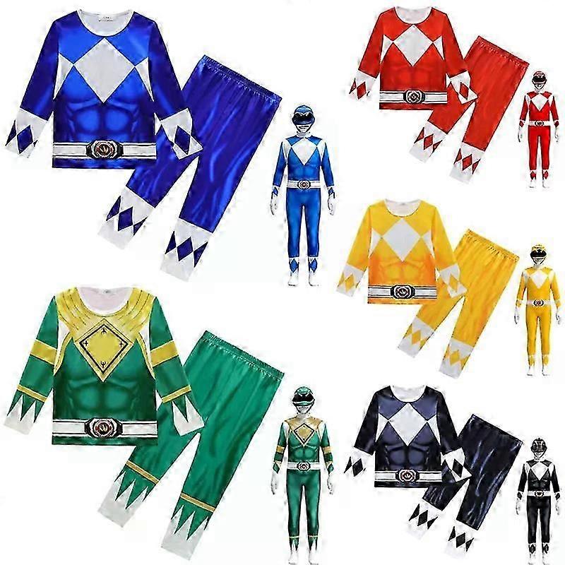 Lapset Tytöt Pojat Power Pyjamat Rangers Oloasut Pitkät Yöasut Asut Pjs Set.z