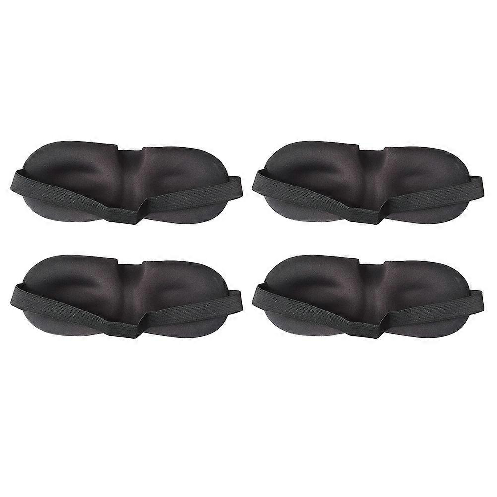Sleep Aid 4Pcs Eyemask For Sleeping Black Color Soft Material Design