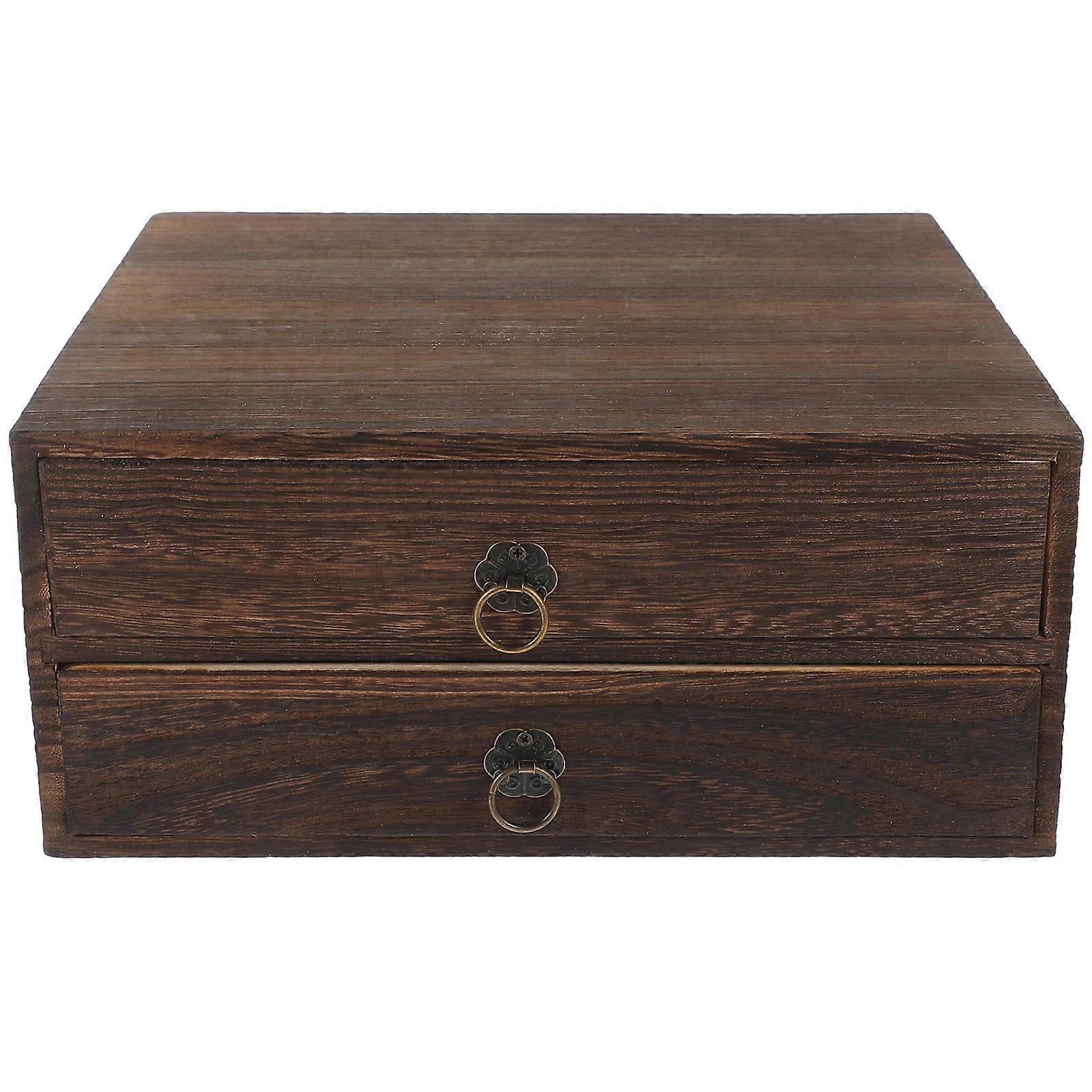 Wooden Storage Box Drawer Type for Sundries Storage 1Pcs Organizer