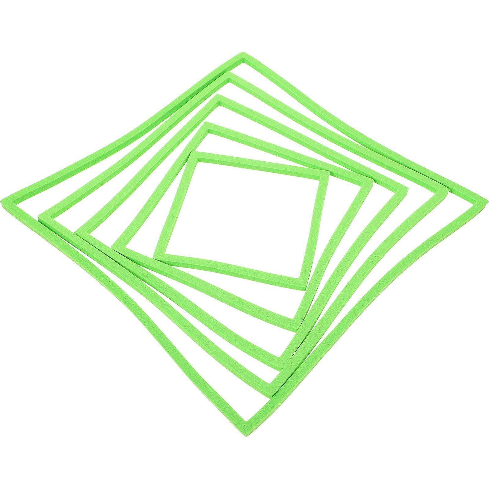 Fish Feeding Aquarium Floating Plant Ring Green 20Pcs Square Set