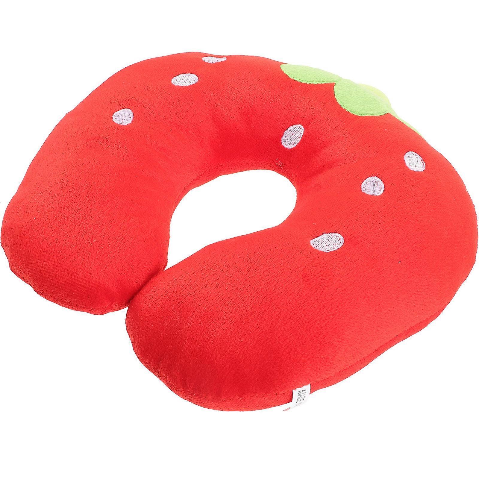 Cuscino cervicale a forma di U per auto, 4 pezzi, rosso