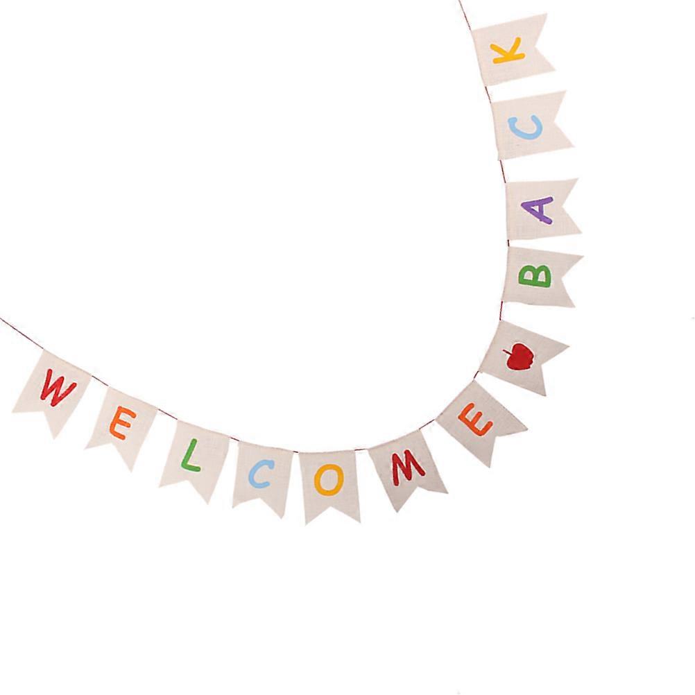Pull Flag Welcome Back Letters Banner for School Decorating 2Pcs
