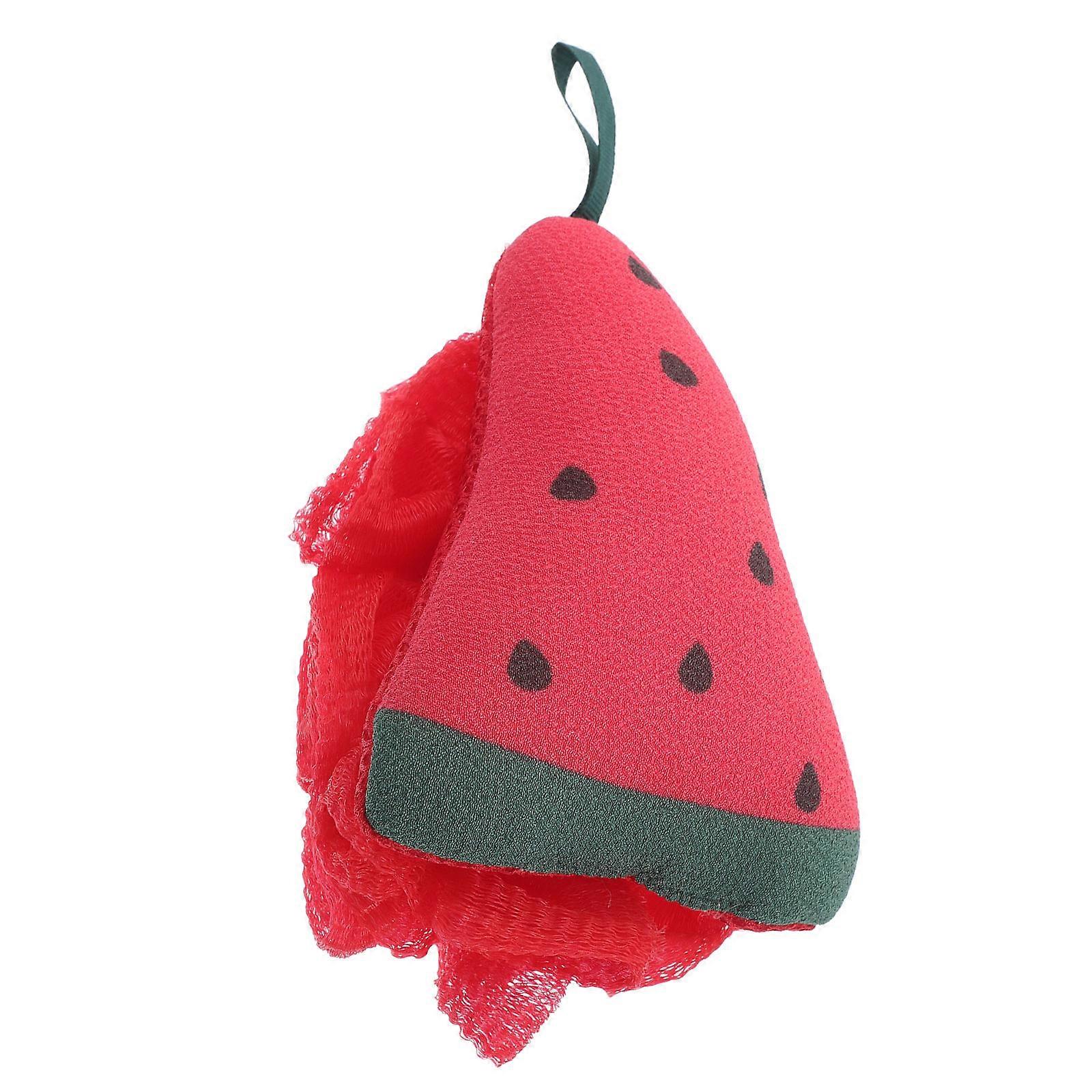 3Pcs Red Exfoliating Bath Sponge for Shower Use with Loofah