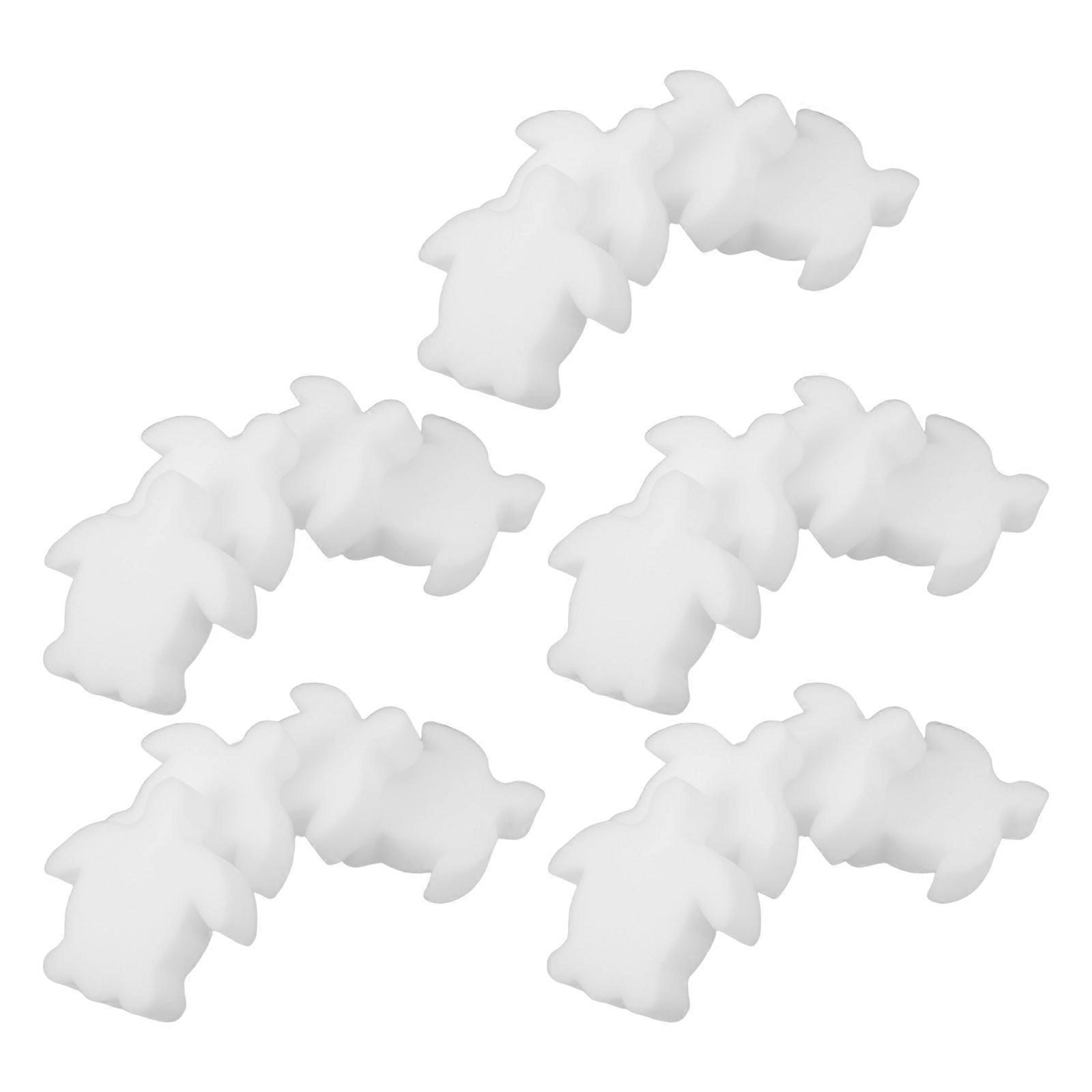 Oil Absorbing Sponge Turtle Shaped for Pool Maintenance 60Pcs White