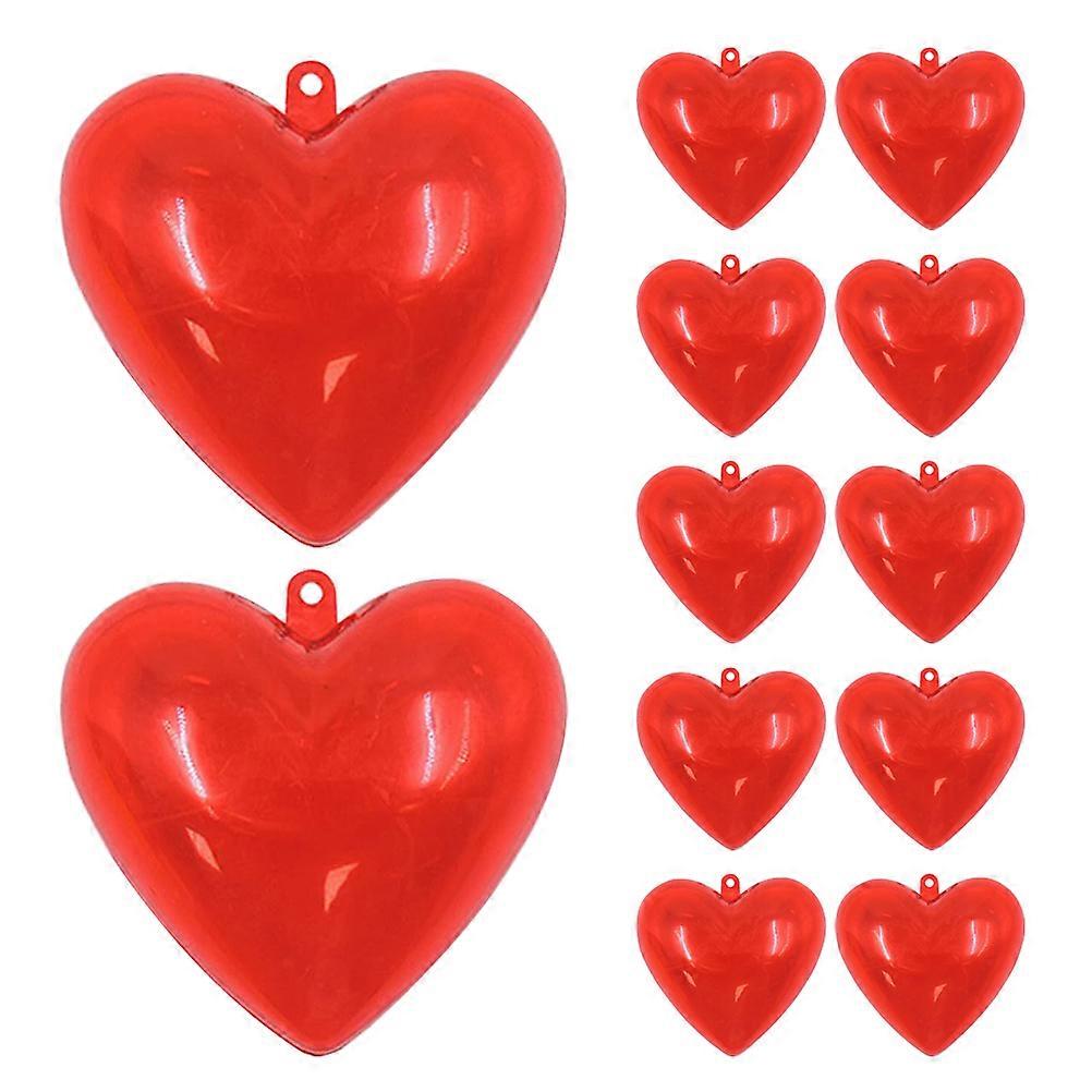 Plastic Heart Ornaments Candy Box for Valentines Day 48Pcs