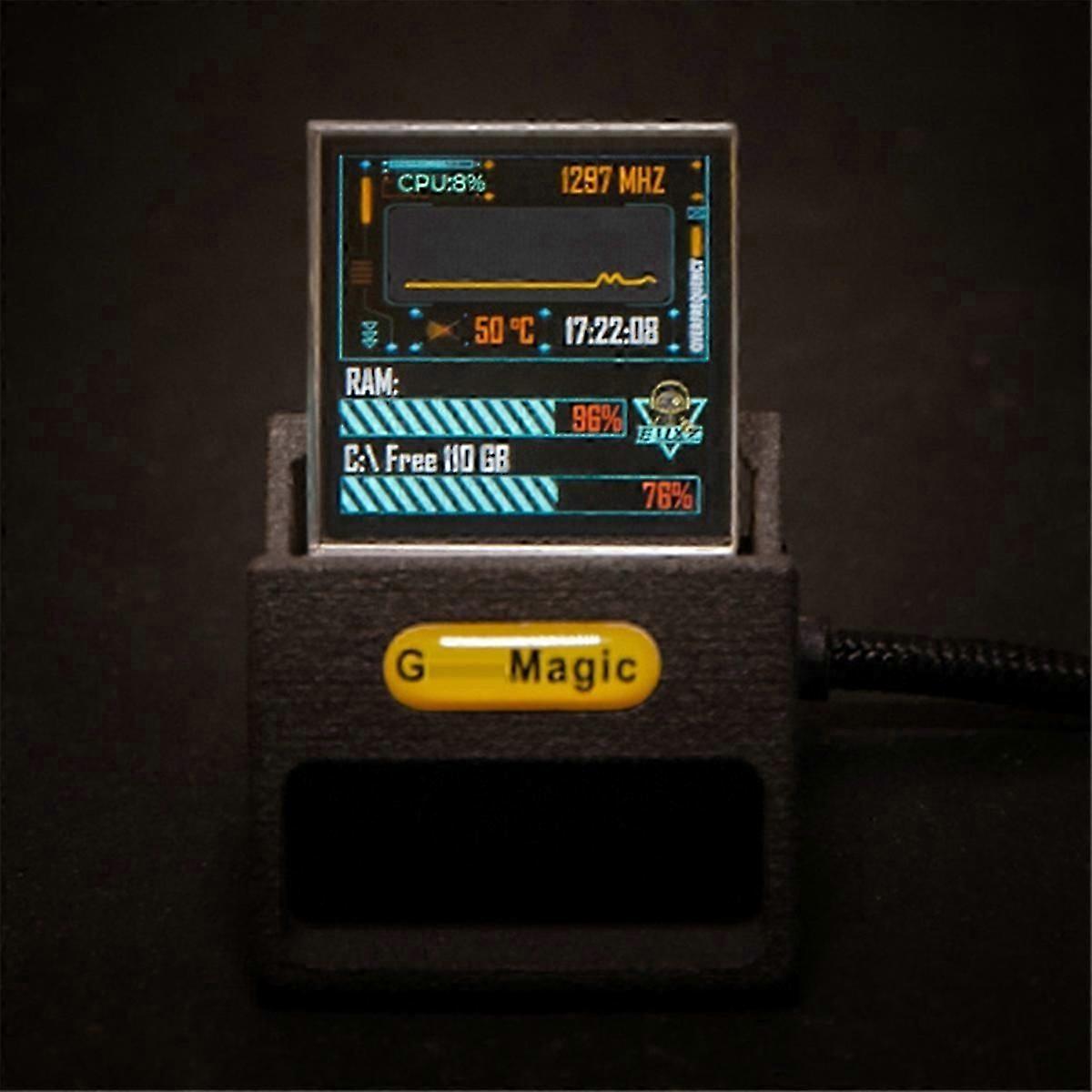 Bitcoin Stock Ticker Monitor Weather Digital Display Clock GIF Picture Playback Built-in Gyro Senso