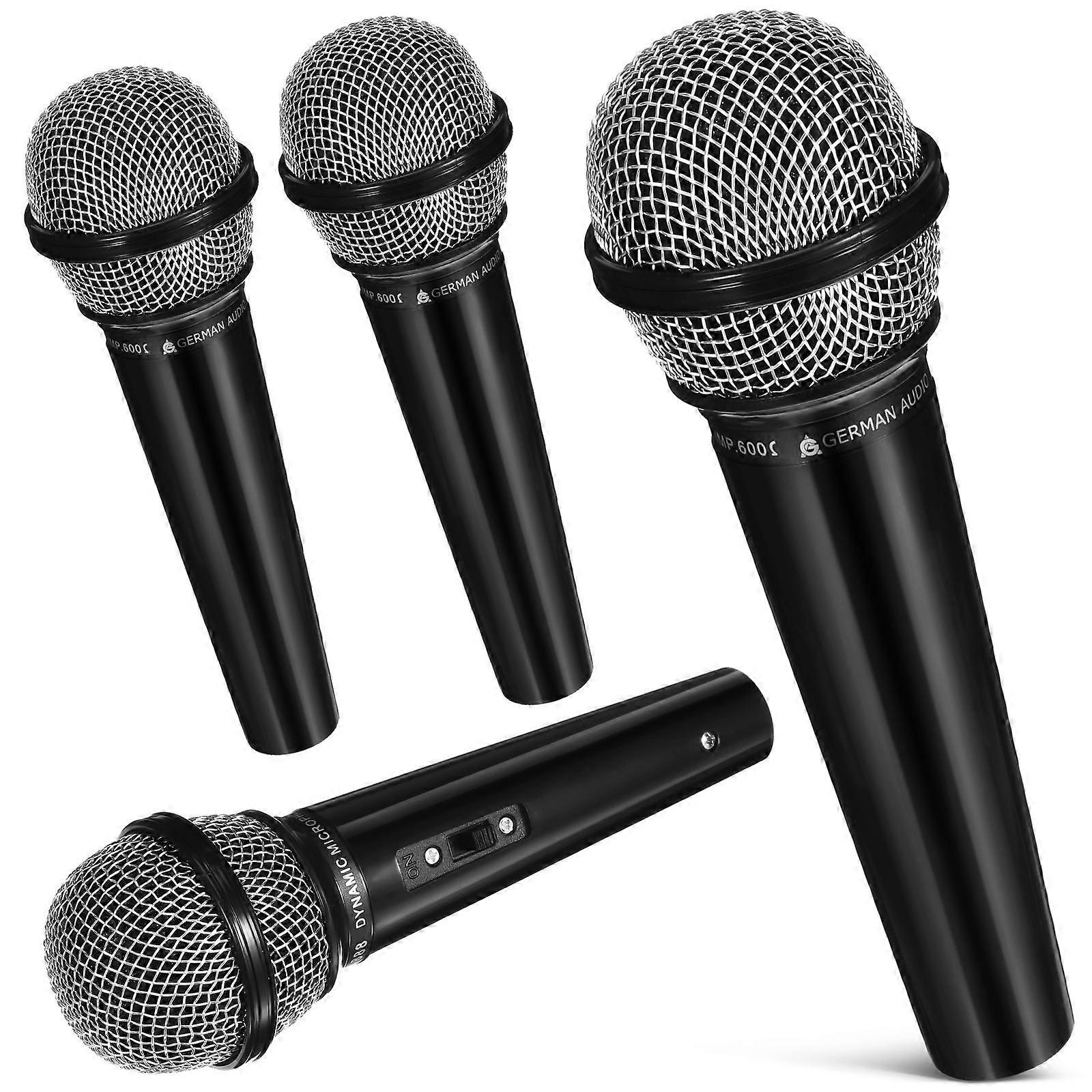 Toy Microphone Interactive Microphone Props for Playing 12Pcs Black Kids Microphones