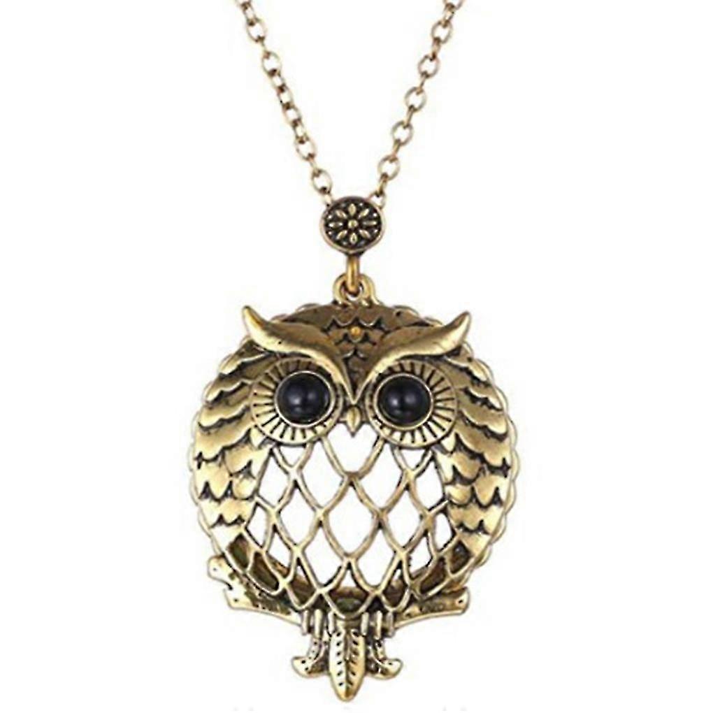 Retro Lupe Anhänger Kette Halskette Lupe Eule Anhänger