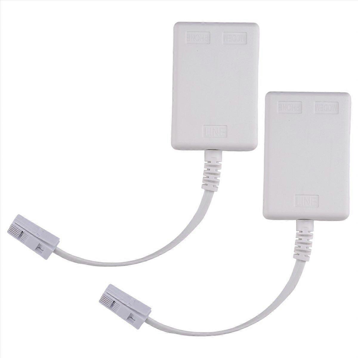 BT-Stecker auf ADSL RJ11 Breitband-Internet-Mikrofilter-Splitter, 2er-Pack