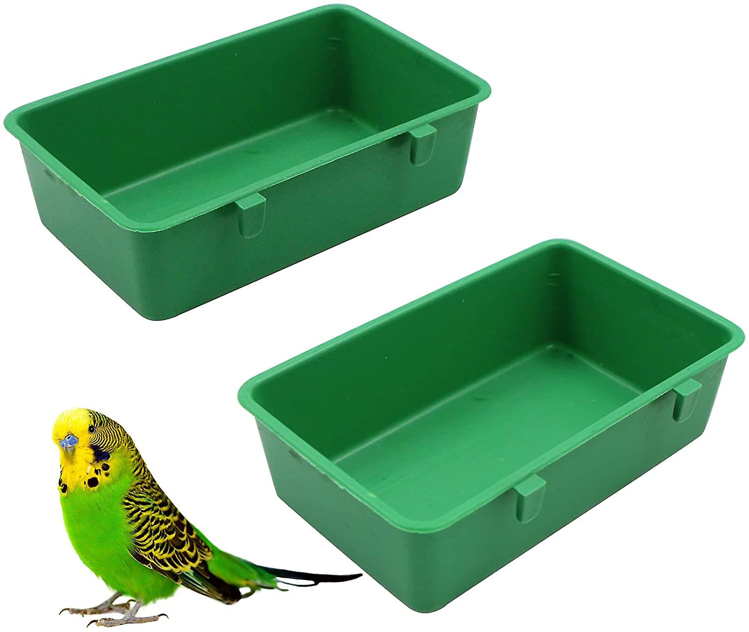 Bird Bath Cage Multifunctional Feeder - Plastic Basin Hanging Bird Feeder Bird Bath with Hooks