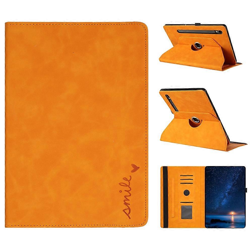 Tablet Case Compatible For Samsung Galaxy Tab S10 FE / S9 FE / S9 Rotating Stand Card Holder Smile Imprinted Microfiber Leathe
