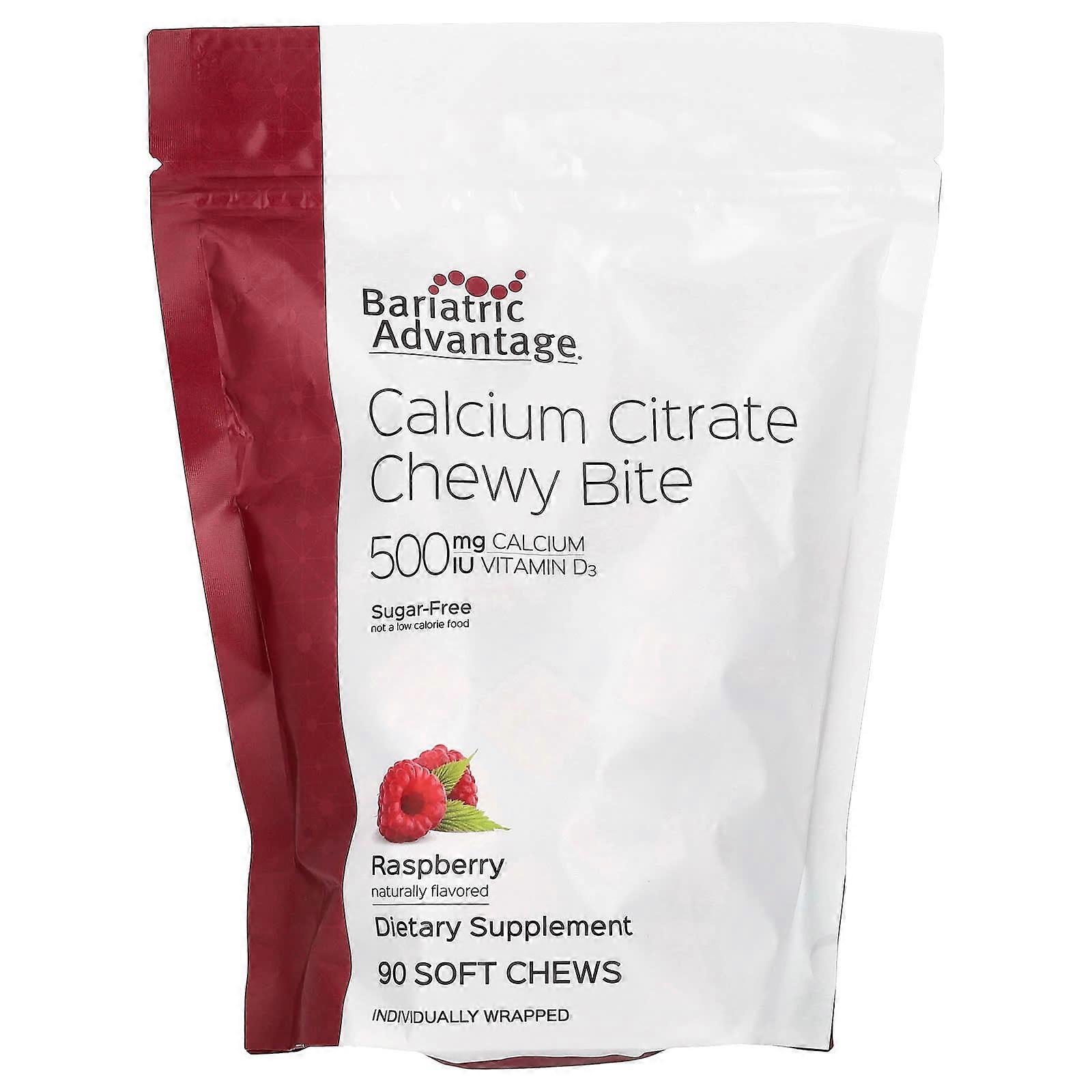 Calcium Citrate Chewy Bite, Sugar-Free, Raspberry, 90 Soft Chews