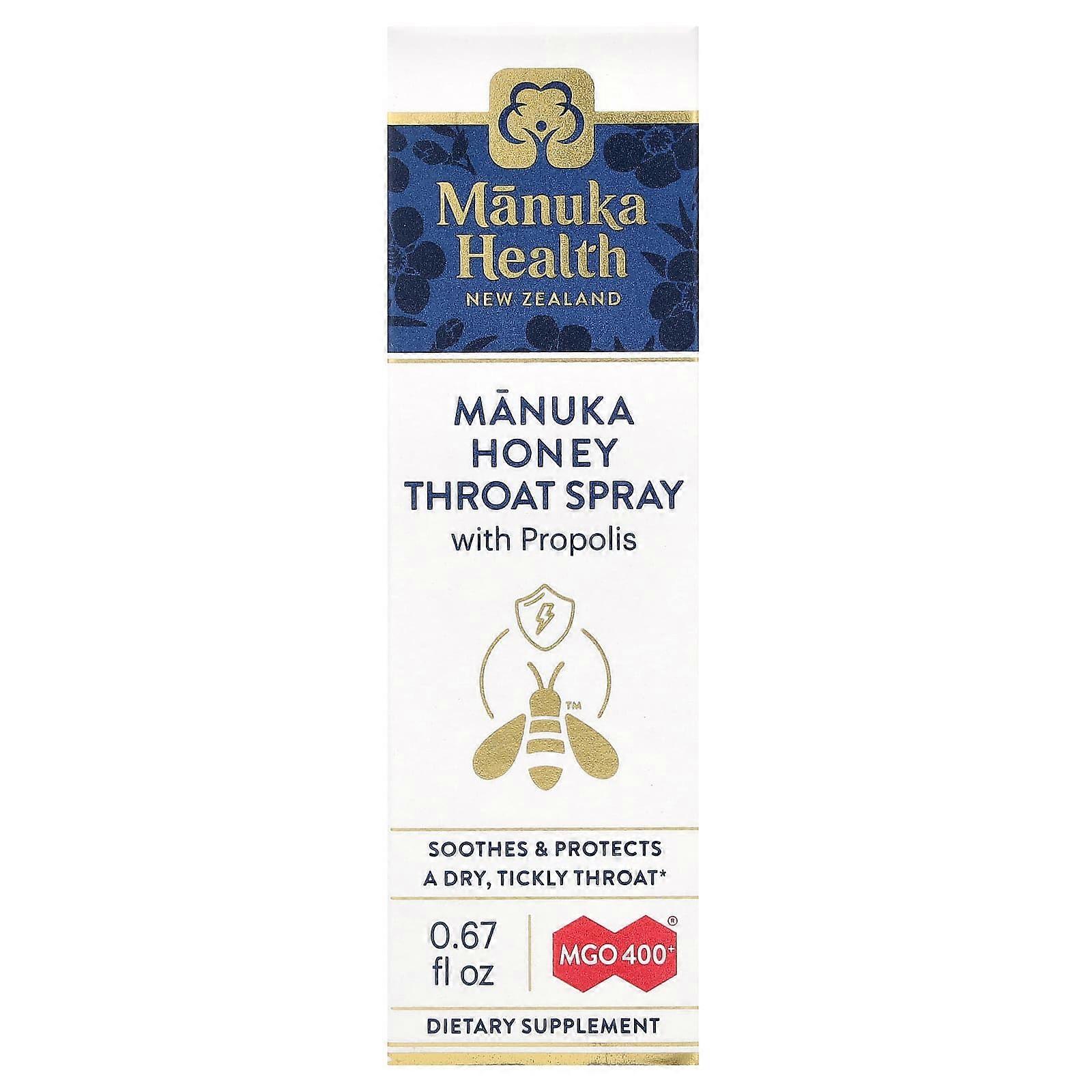 Manuka Honey Throat Spray with Propolis, MGO 400+, 0.67 fl oz