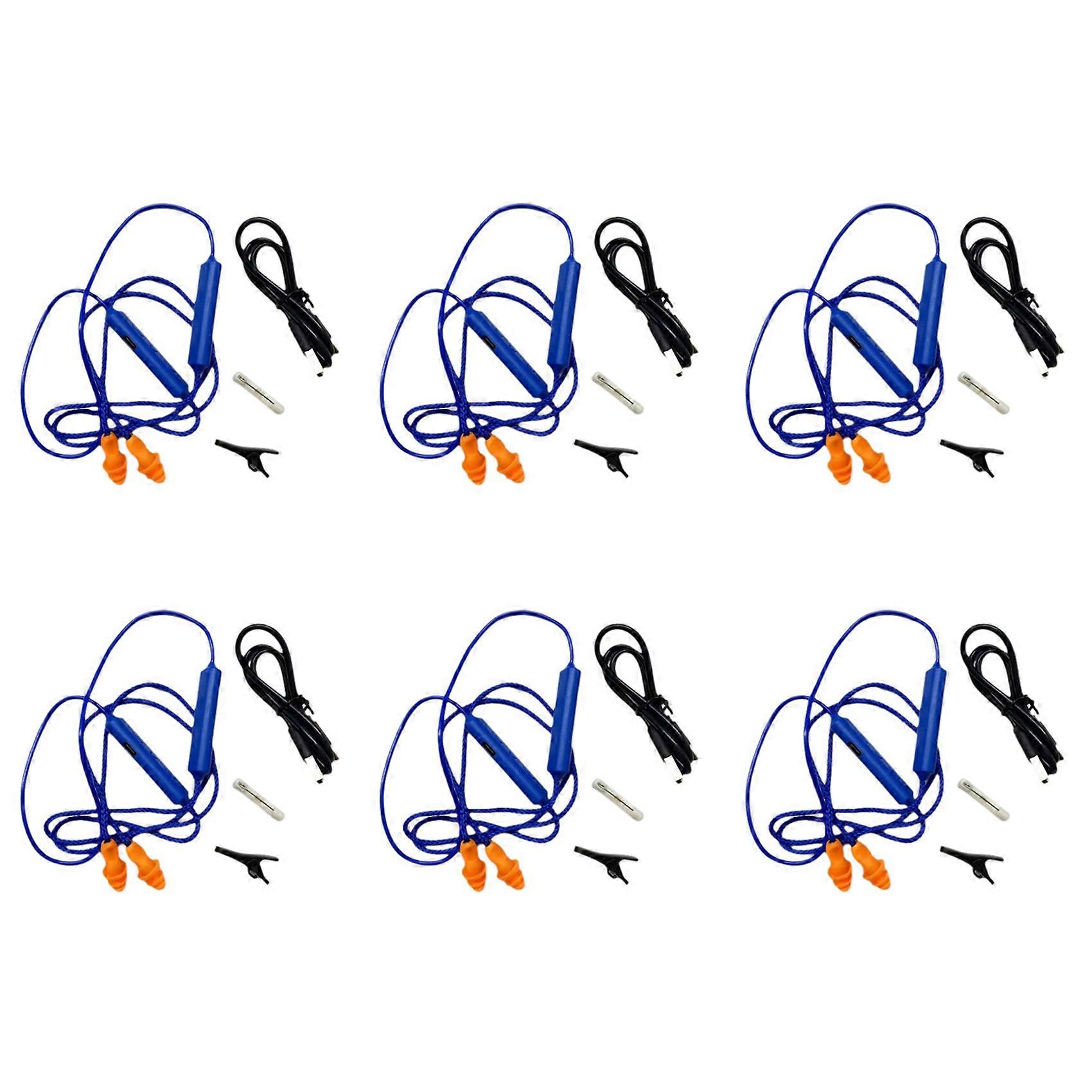 6X Ear Plugs Bluetooth Earphone for Work, Noise Suppression, Hearing Protection,Construction Sites, Noisy Places Blue
