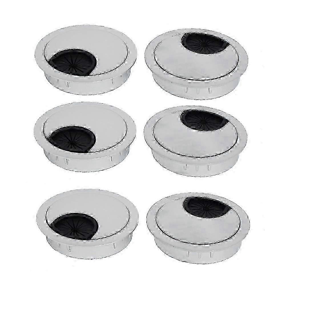 Lon0167 50mm Zinc Featured Alloy Wire Cable reliable efficacy Hole Covers Silver Tone 6pcs for Computer Desk Table(id:2b5 fa db 2a7) miao8
