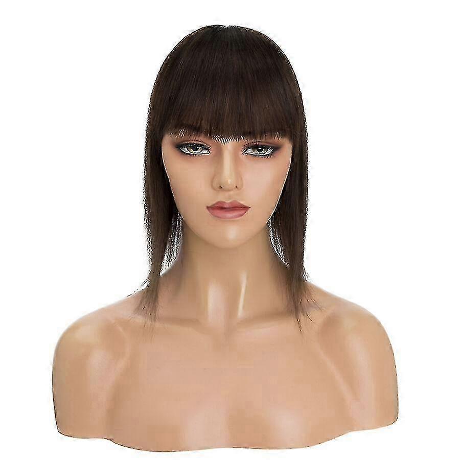 13*5cm Toppers de cabelo humano com Bangs grampo de cabelo liso em Topper