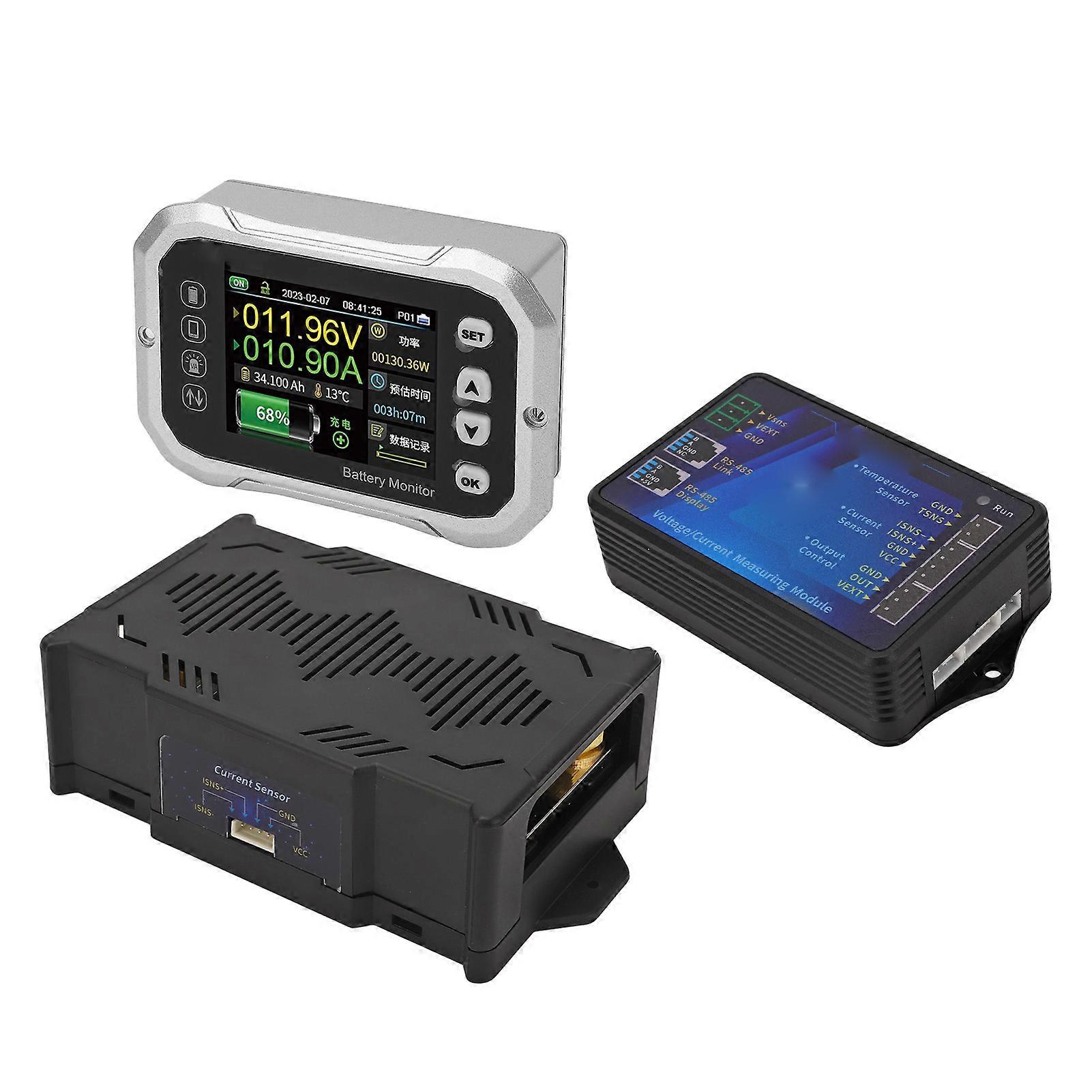 Smart Battery Monitor 600A RV Car Battery Tester 2.4in LED Display for Maintenance 