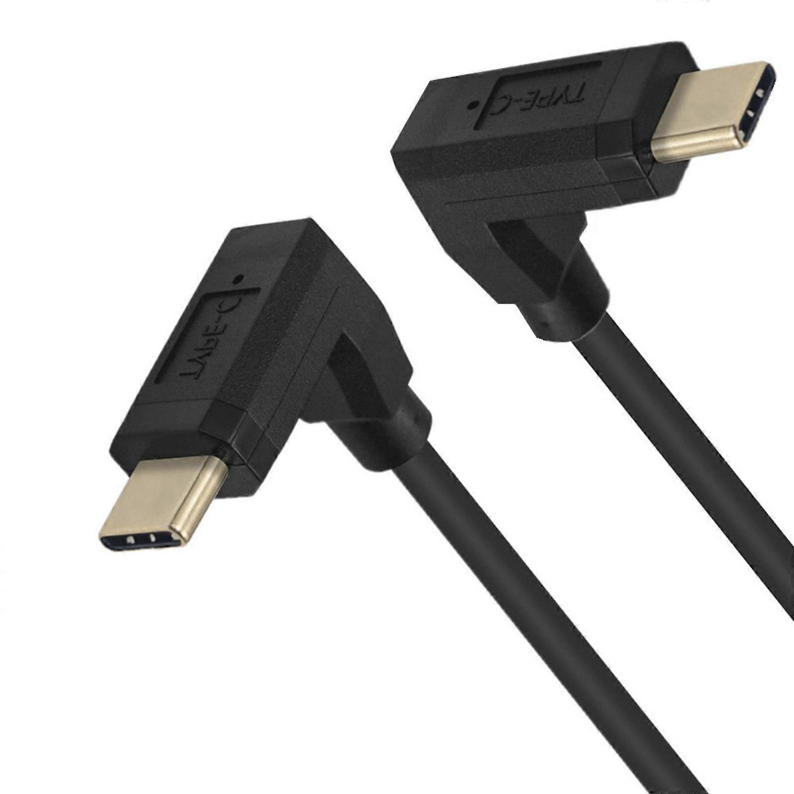 90 Degree Angle Type C Male to Male Cable 10Gbps Data Transmission Right Angle USB Charging Wire for Mobile Phone Multicolor