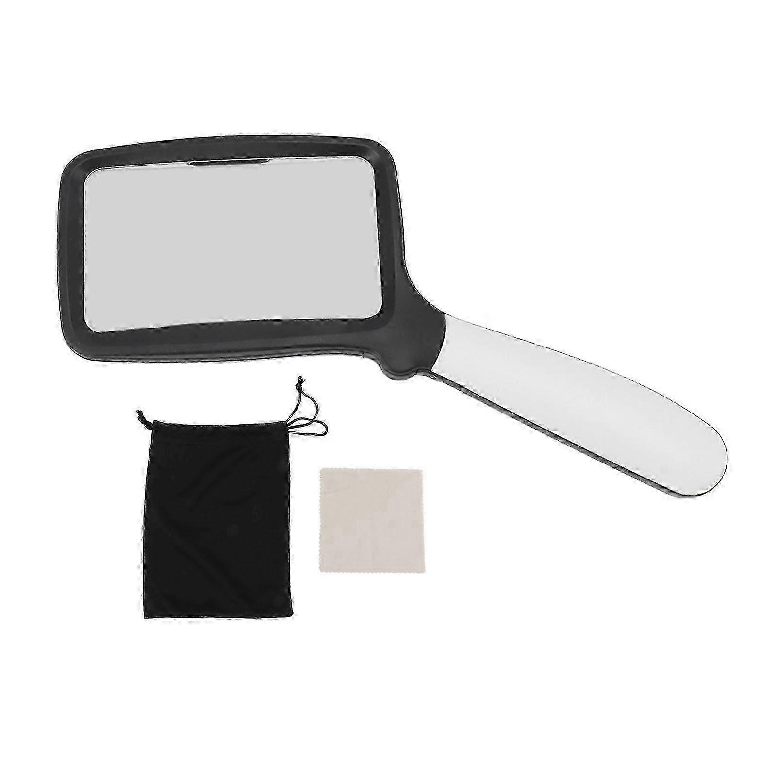 Folding 3X Large Rectangle Magnifying Glass with 5 LEDs Light and Dimmable Feature for Seniors