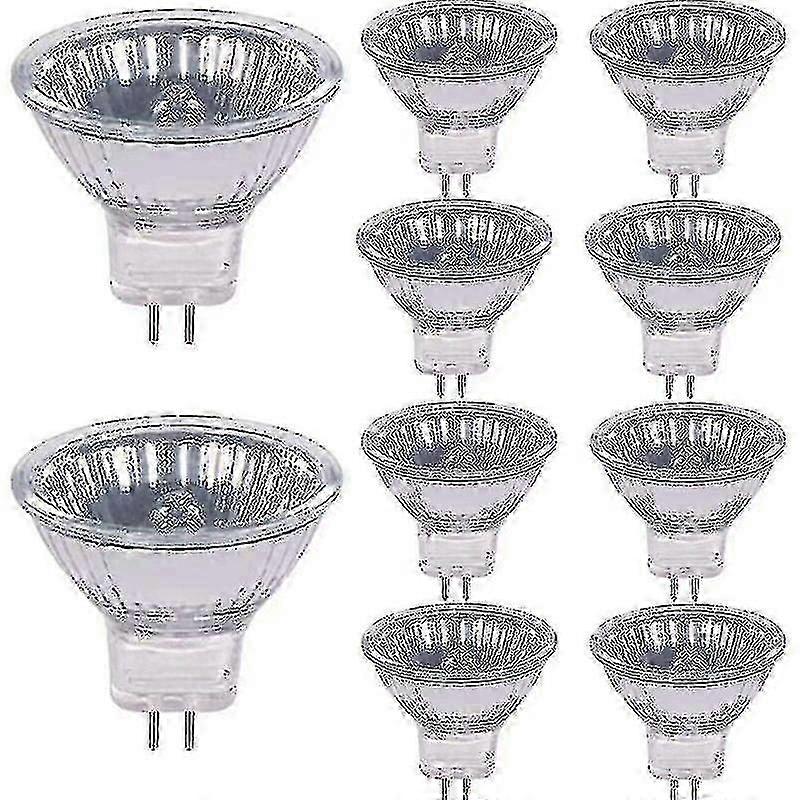 12V GU4 Halogen Bulbs 20W 10-Pack Dimmable Warm White 2800K