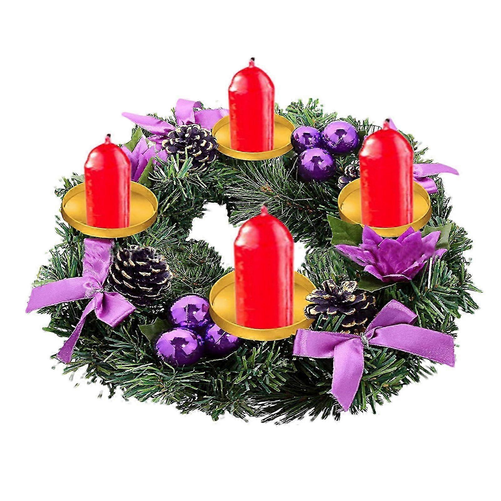 Advent wreath Christmas table decoration with candle holder