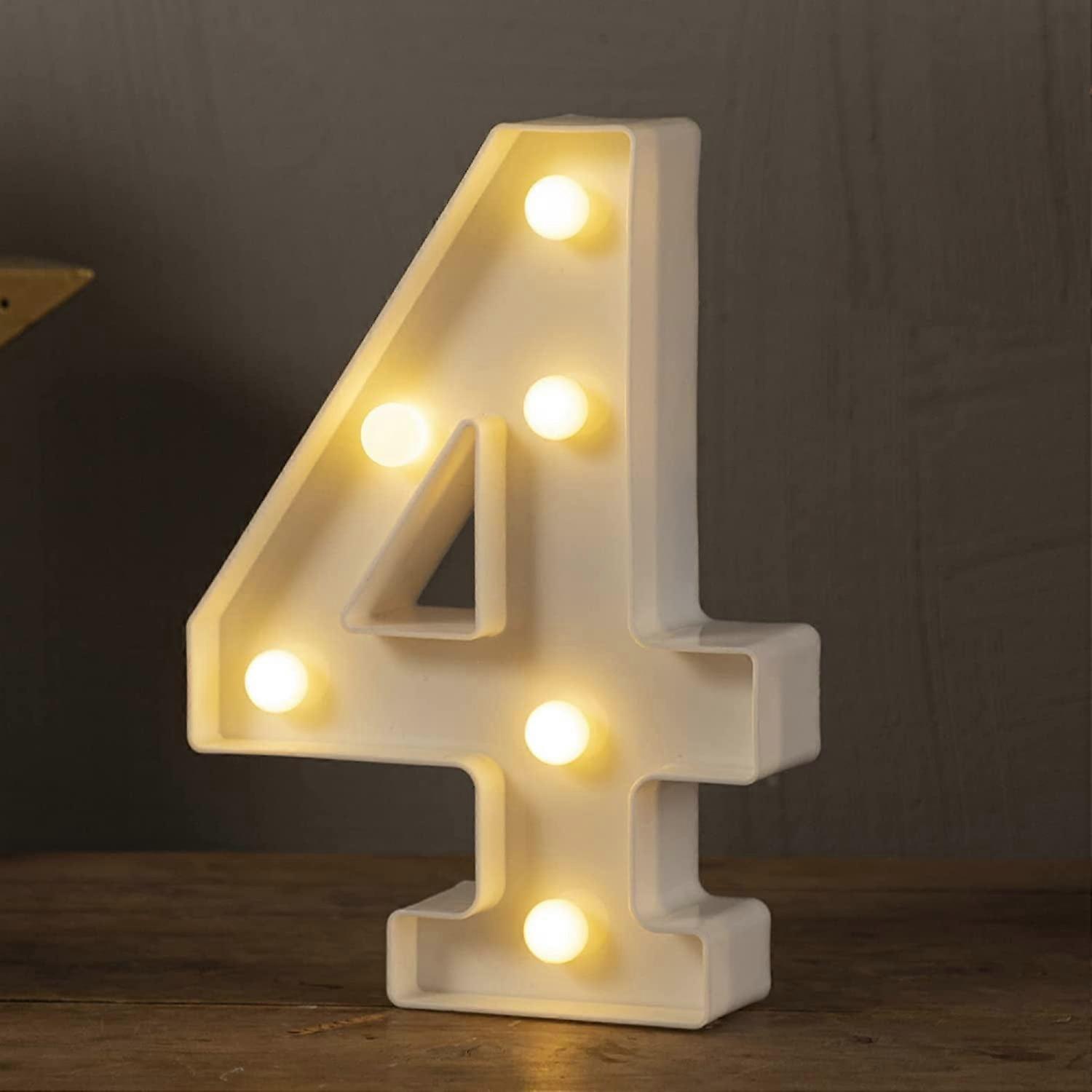 LED Letters & Numbers - 26 Alphabets + 10 Digits, Warm White, Battery-Powered, for Party, Birthday, Bar, Christmas Decor