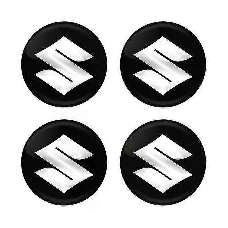 Conjunto de 4 emblemas/adesivos para calotas centrais de rodas de 56 mm, compatíveis com Suzuki Jimny, Grand Vitara, SX4, Swift e Alto.