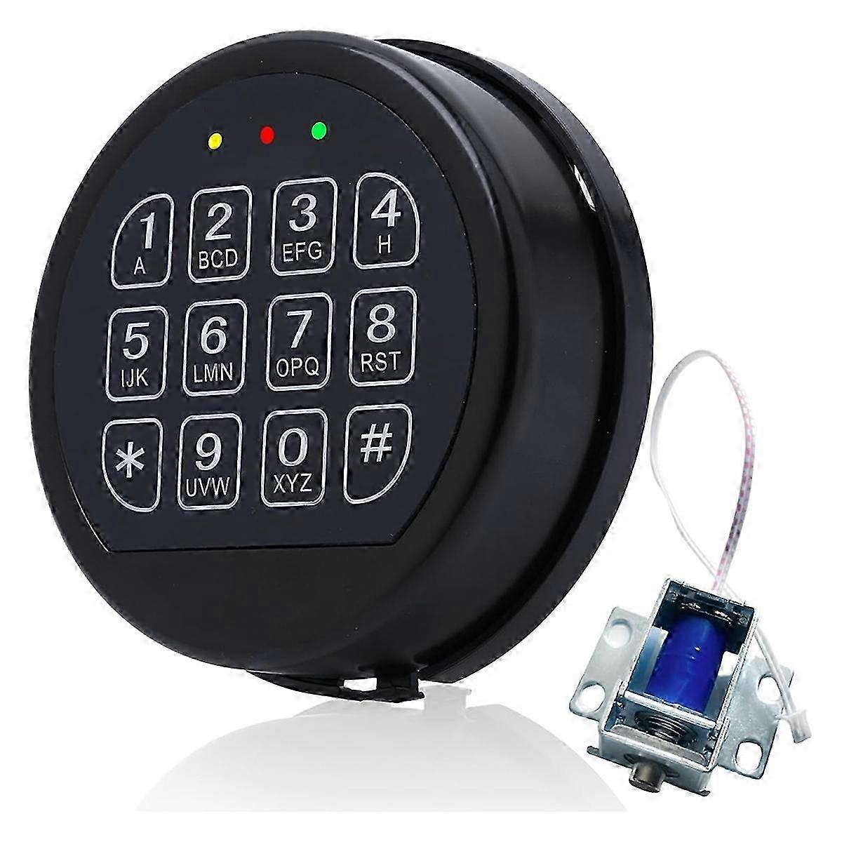 Safe Lock Replacement with Solenoid Lock Black Keypad Electronic Lock for Home and Business Safe BoxBlack SZRH