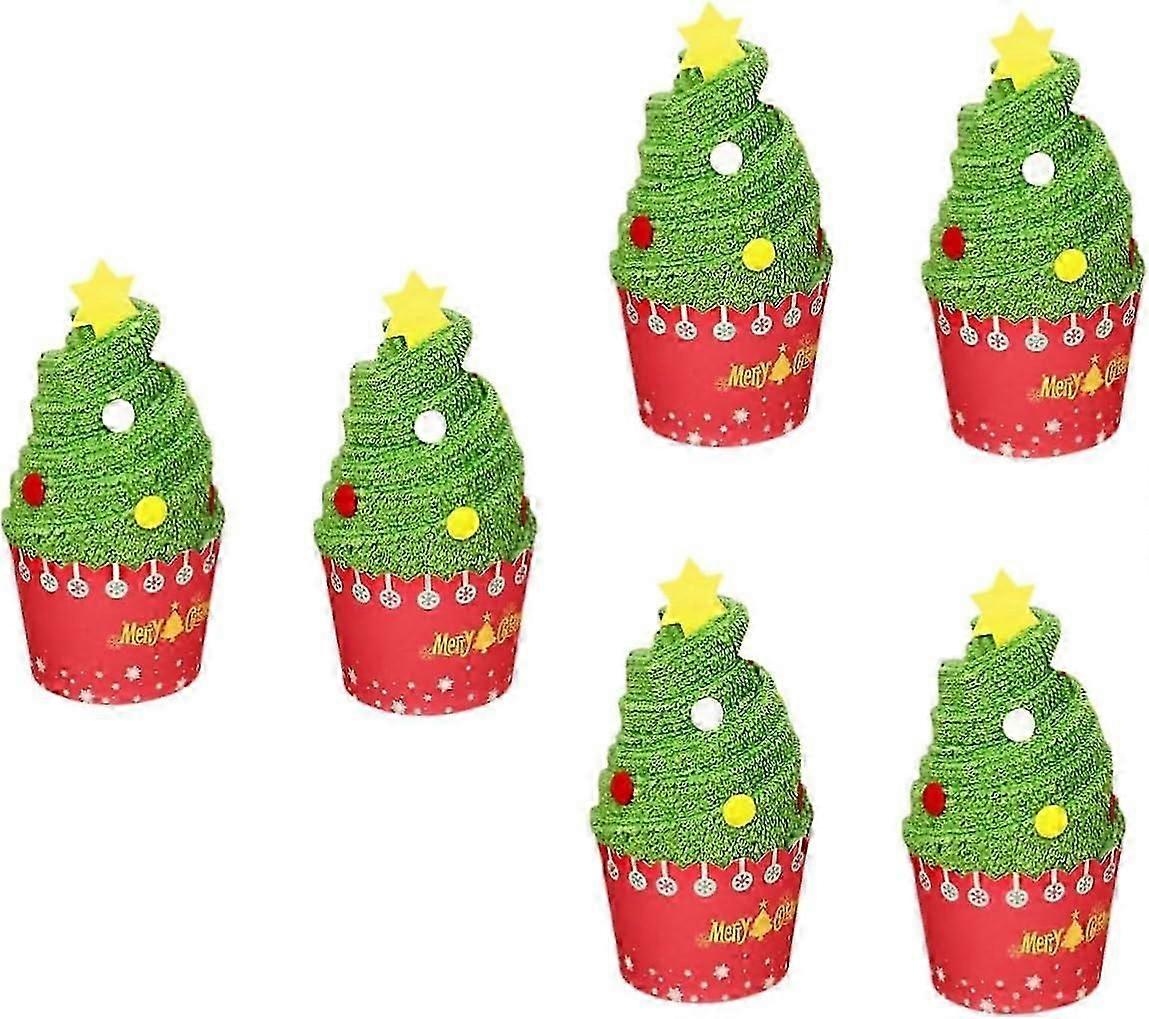 6 Pcs Christmas Cotton Towels Christmas Guest Towels Christmas Beach Towels Christmas Tree Shaped Towel Christmas Towels,68cm34cm