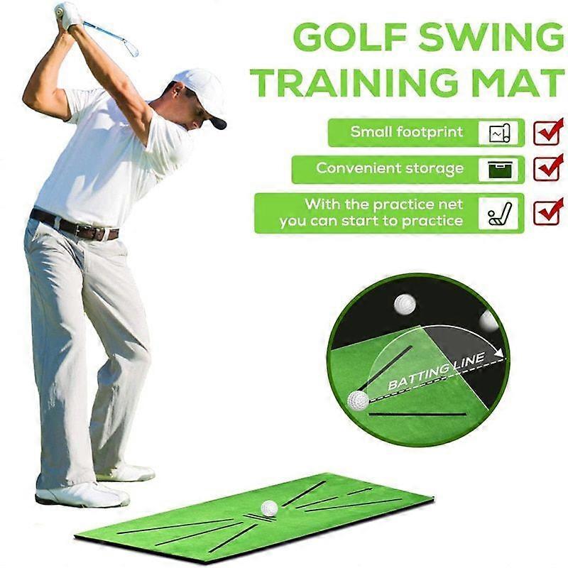 Golf Training Mat Swing Detection Batting Analysis Correct Swing Path Hitting Mat Shock Absorbent Rubber Soft Base In Outdoor