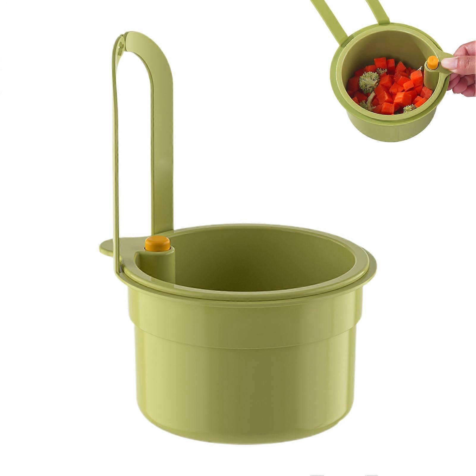 Sink Strainer Basket, Adjustable Hanging Sink Filter Tray, Self Cleaning Design, Press Dumping, Green Sink Protector