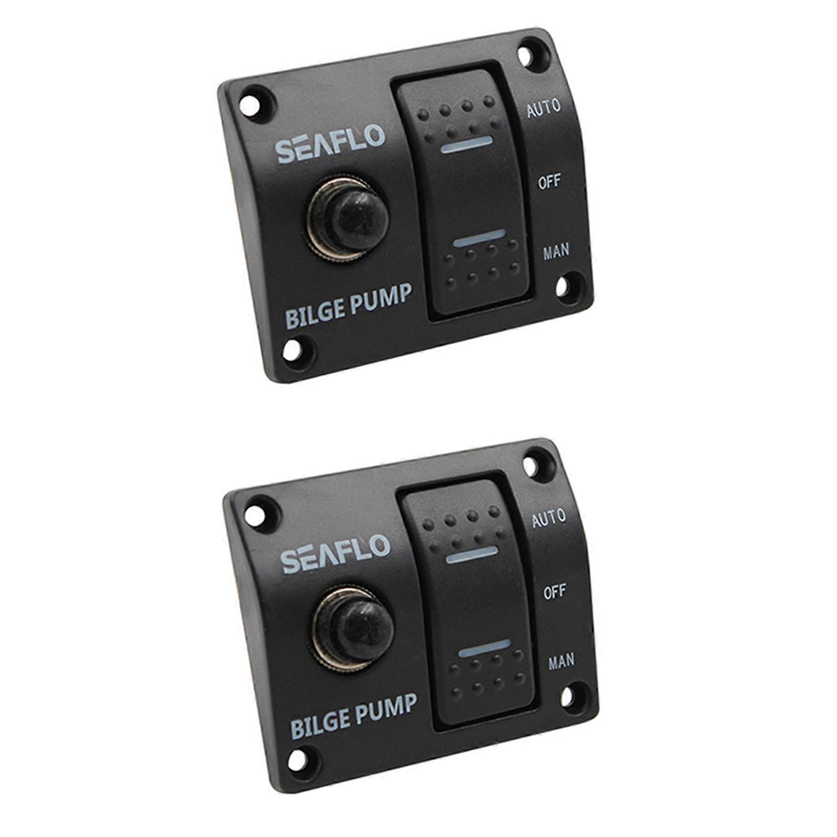 2X Bilge Pump Control Switch Automatic Pump Marine Panel Switch 3-WAY Switch Panel for Bilge Pump