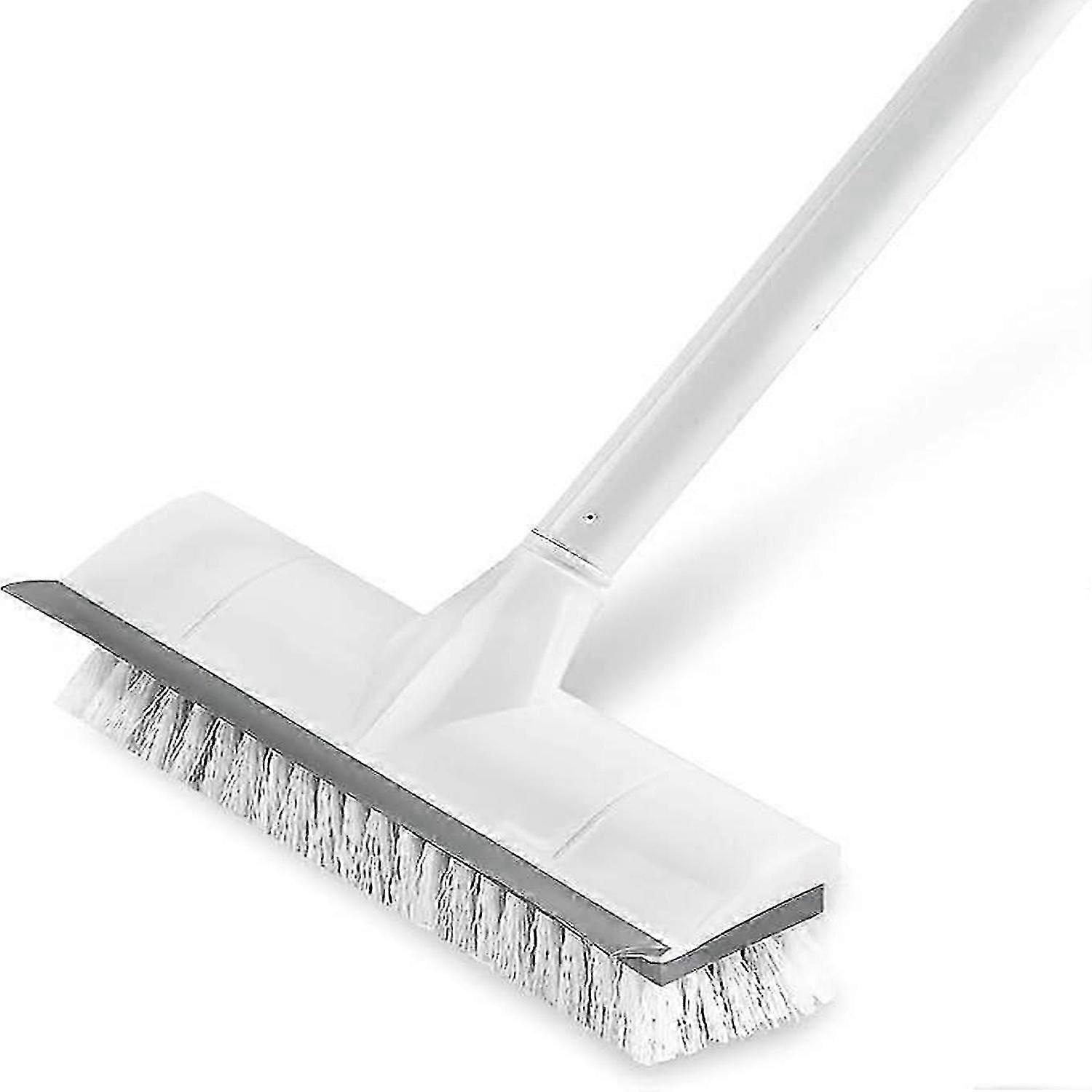 Floor scrub brush, floor brush and crevice brush, hard soft brush with extended long handle, 3-in-1 floor brush, bath and tile brush for cleaning bath