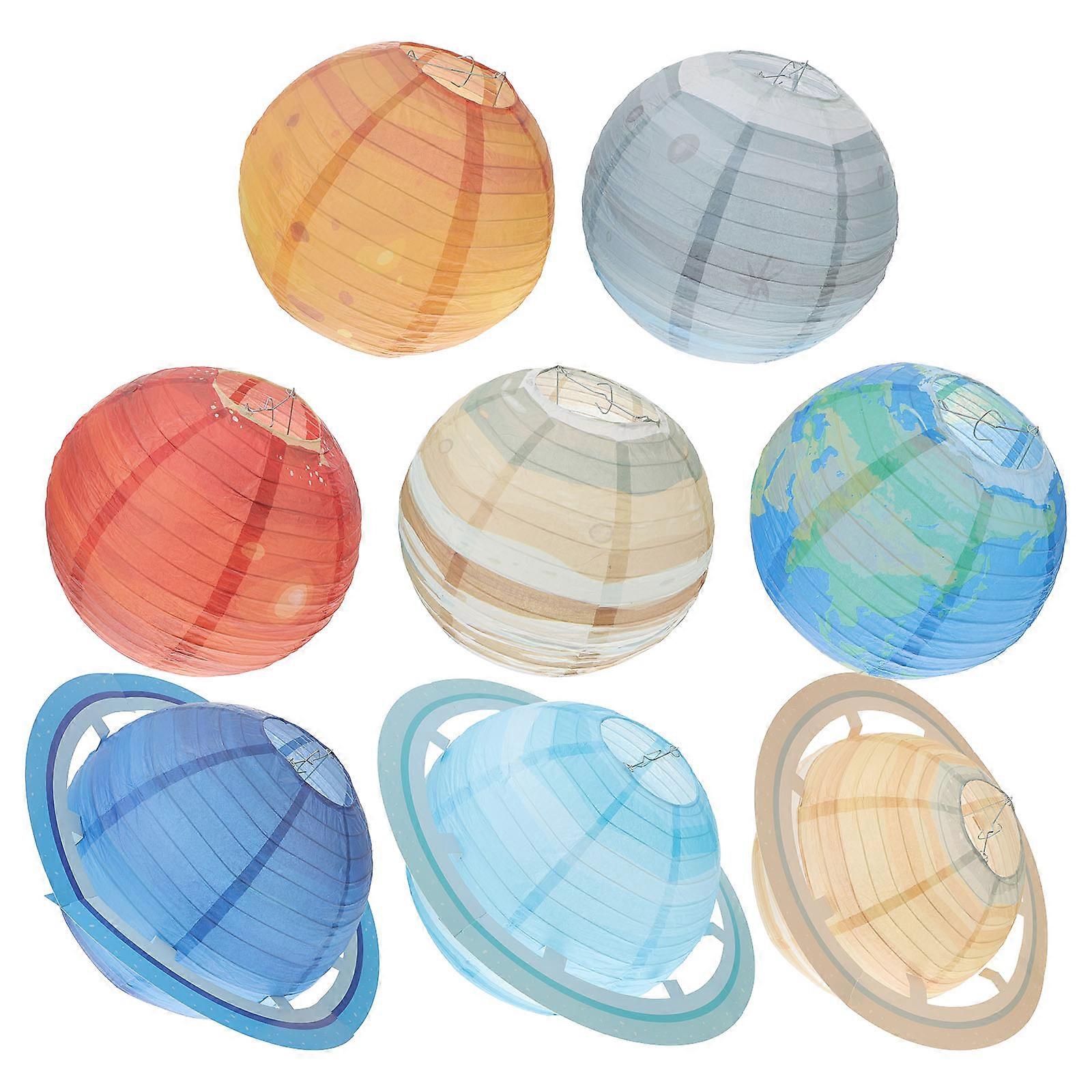 Solar System Paper Lanterns Hanging Paper Lanterns 8Pcs for Home Decoration