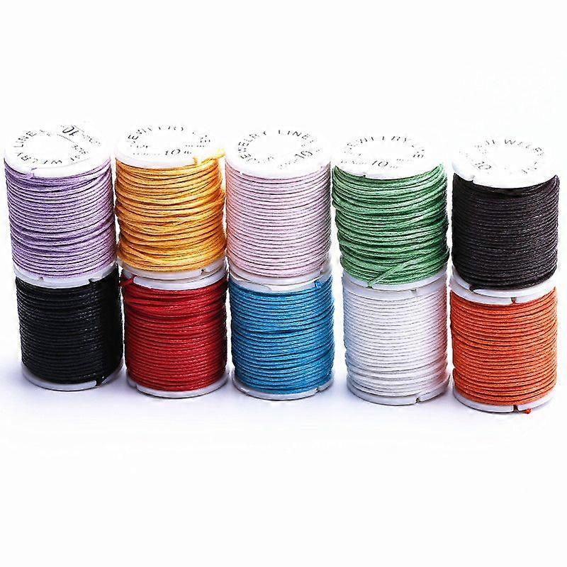 Waxed Nylon Hand Knitting Cord String Beading Thread 1mm 10 Rolls(Random Color)