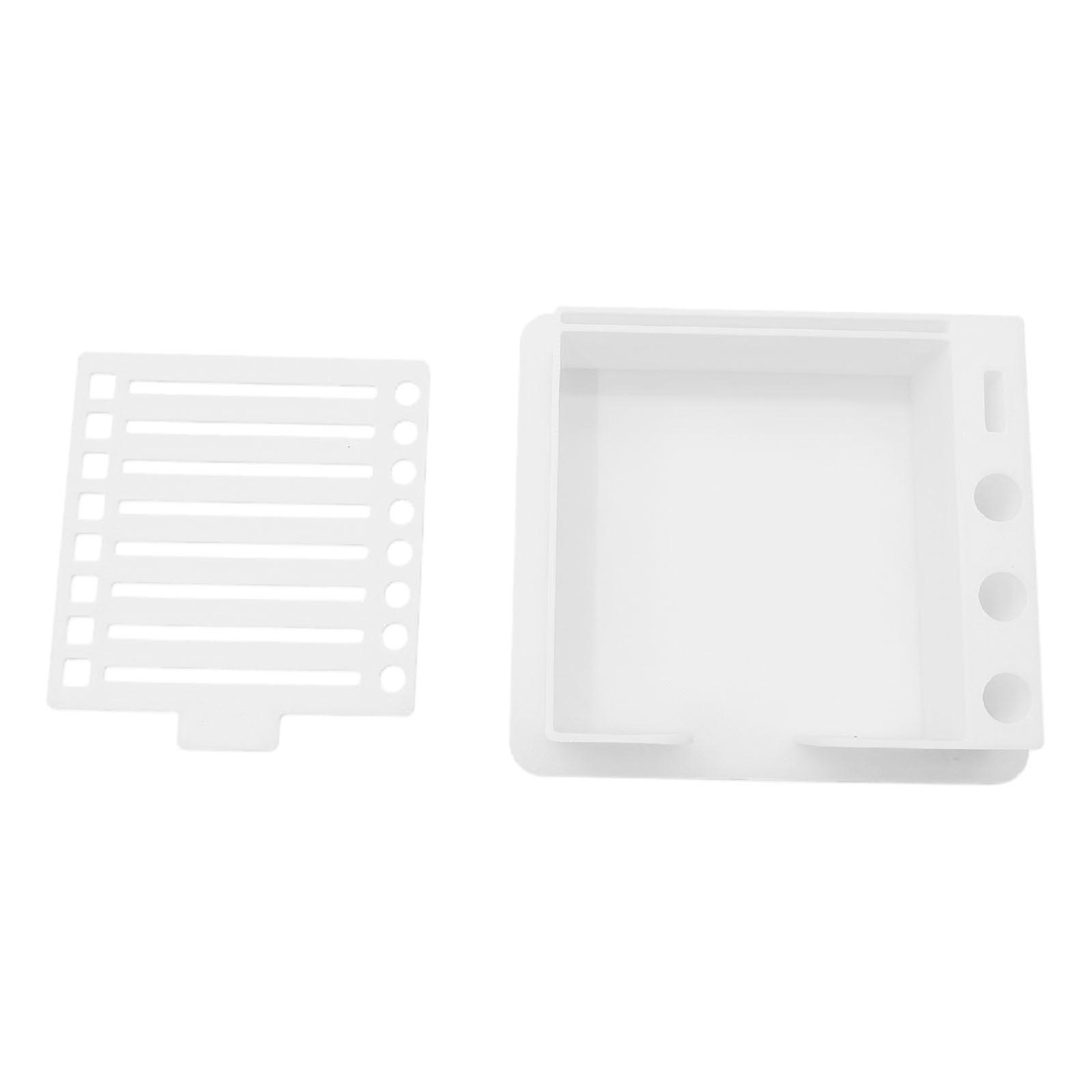 Ergonomic Desktop Tray Pen Cup Note Hold Set With Dedicated Note Slot Pen Storage Hold Tray  White