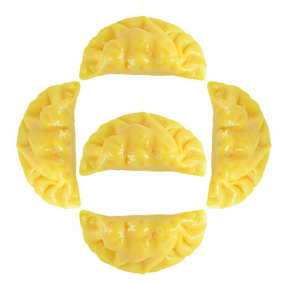 Fake Egg Dumpling Model for Decor with 5Pcs Artificial Yellow PVC Dumplings