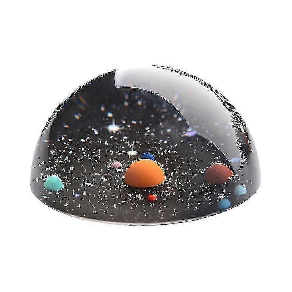 Home Deco Half Ball Solar System 3d Crystal Ball Paperweight Show 8 Plants