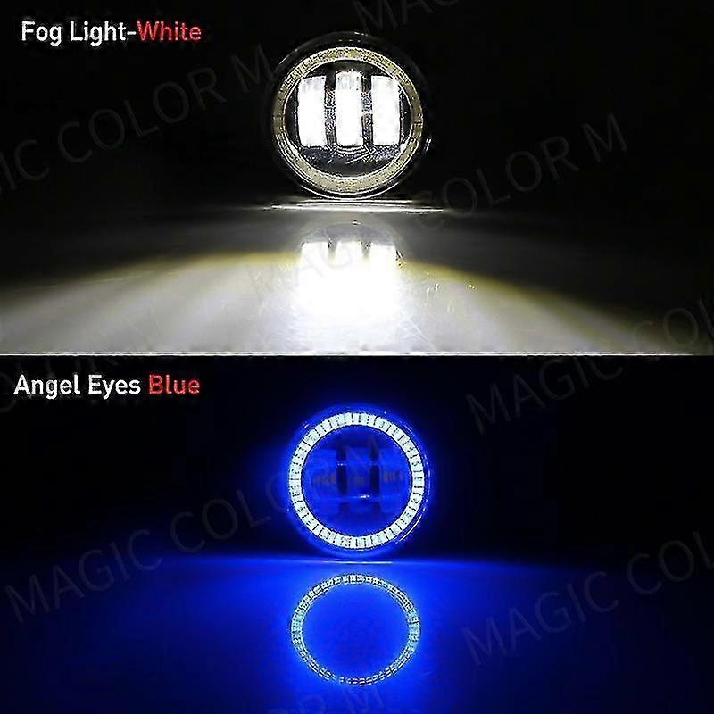 Angel Eye Fog Light For Ford Focus Fusion Fiesta Ranger C-Max Transit Tourneo EcoSport Edge Car DRL Fog Driving Lamp LED Lens