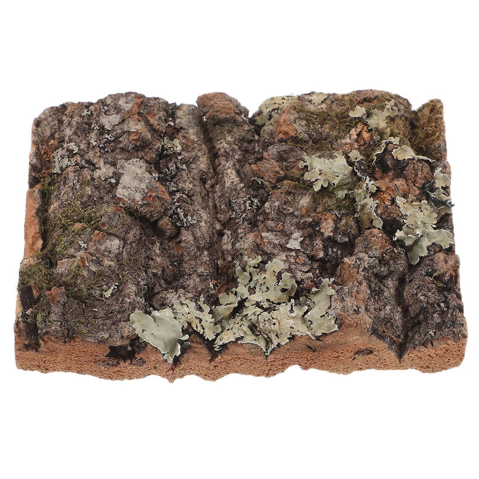 Snake Hideout Tree Trunk Decor Cork Bark Tree Bark Fish Tank Decorations 3.9×3.1×0.6in Aquarium Background 1Pack