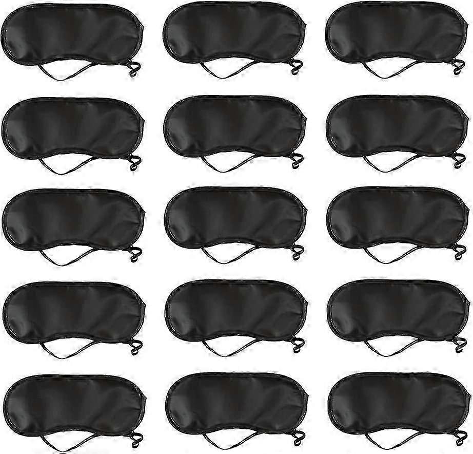 15 Pack Soft Eye Sleep Masks With Nose Pad Black