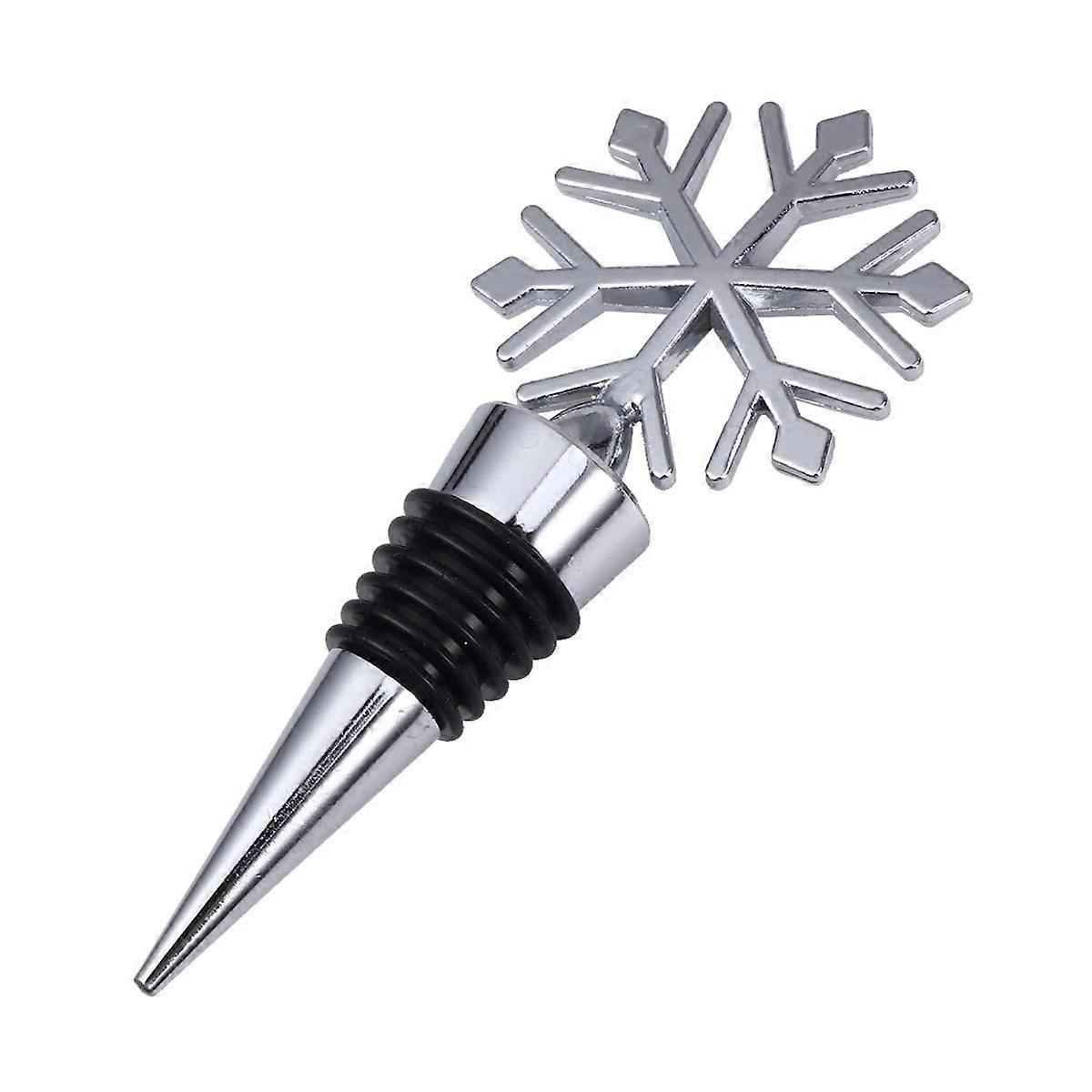 Snowflake Wine Bottle Stopper Zinc Alloy Vacuum Seal Reusable Cork for Wine Preservation